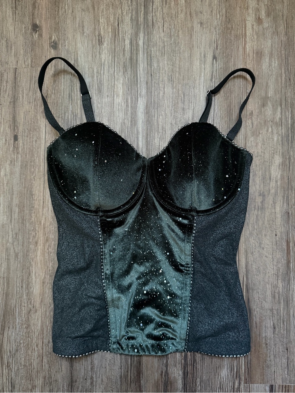 Victoria's Secret Black Sparkle Bustier Camisole